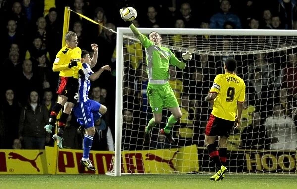 Watford v Sheffield Wednesday... Owls keeper Chris Kirkland one handed save