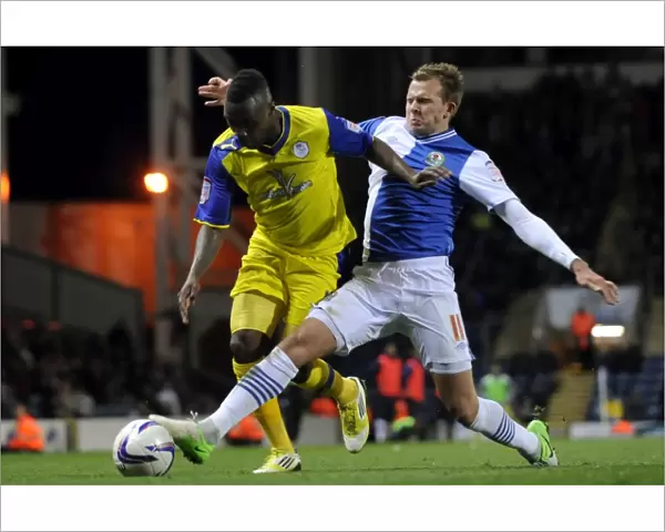 Blackburn Rovers v Sheffield Wednesday, , , , , Jermaine Johnson tackled by Rovers Jordan