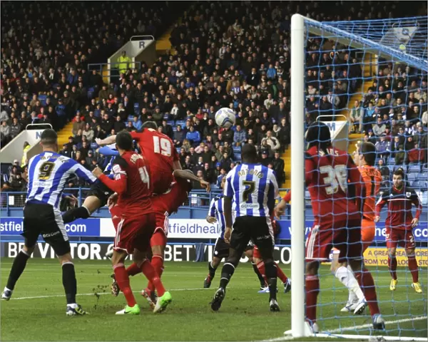 Sheffield Wednesday v Bristoil City... GOAL... Miguel Llera heads home