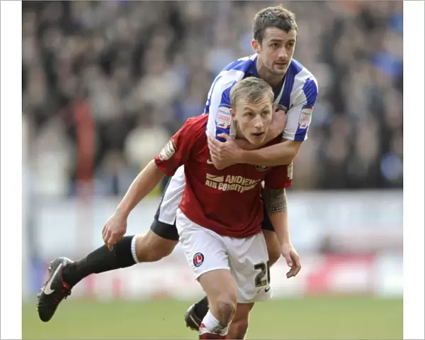 Charlton v Owls... Owls David Pugh on his debut gets to grips with Athletics Chris Solly