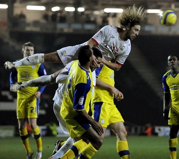 MK Dons v Sheffield Wednesday.....Dons Man of the Match Alan Smith all over the Owls