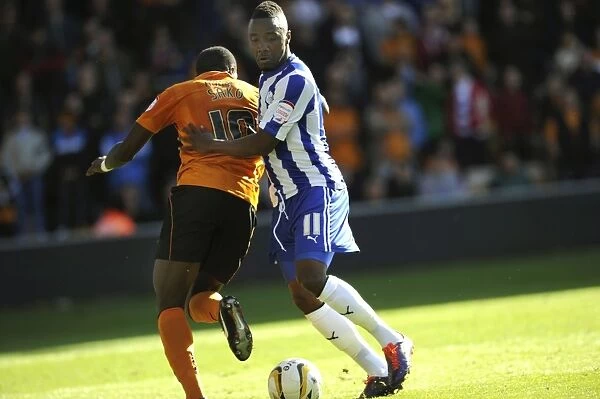Wolverhampton v Sheffield Wednesday... Jermaine Johnson at full back stops Wolves Bakary Sako