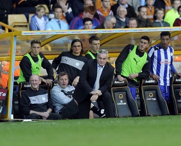 Wolverhampton Wanderers v Sheffield Wednesday... Anxious looks on the Owls bench