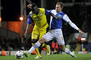 Blackburn Rovers v Sheffield Wednesday, , , , , Jermaine Johnson tackled by Rovers Jordan