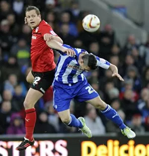 Images Dated 2nd December 2012: Cardiff City v Sheffield Wednesday... Owls David Prutton with Citys Heidar Helguson