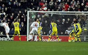 Images Dated 15th January 2013: MK Dons v Sheffield Wednesday... Dons second goal