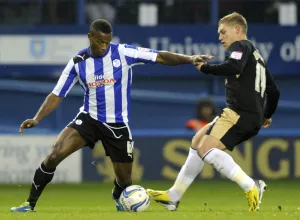 Owls v Leicester... Jose semedo with Martyn Waghorn