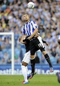 Images Dated 21st August 2012: Sheffield Wednesday v Birmingham City... Mark Beevers beats Marlon King