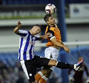 Images Dated 28th August 2012: Sheffield Wednesday v Fulham... Gary Madine with Aaron Hughes