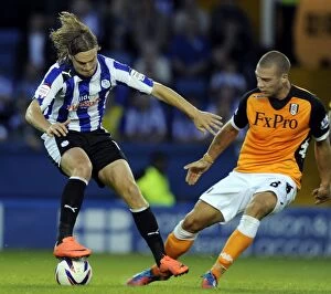 Images Dated 28th August 2012: Sheffield Wednesday v Fulham... Owls Nejc Pecnik with Fulhams Pajtim Kasami