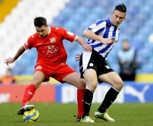 Sheffield Wednesday v MK Dons... ex Owls Darren Potter with David Pruton