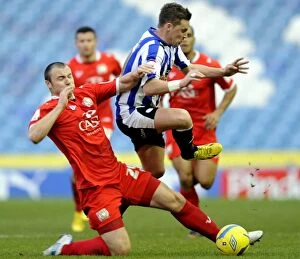 Images Dated 5th January 2013: Sheffield Wednesday v MK Dons... Anthony Kay stops Owls Chris Maguire
