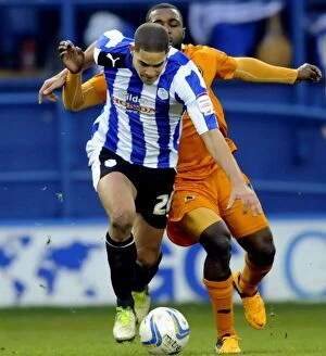 SWFC vs Wolves January 19th 2013 Collection: Sheffield Wednesday v Wolves... Owls Giles Coke gets away from Sylvan Ebanks-Blake