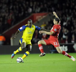 Southampton v Sheffield Wednesday... Michail Antonio takes on Saints Frazer Richardson