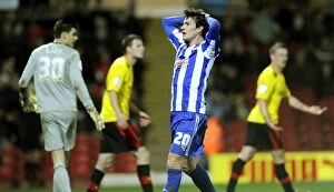 Images Dated 5th March 2013: Watford v Sheffield Wednesday... dejected Owls Kieran Lee