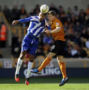 Wolverhampton v Sheffield Wednesday... Jay Bothroyd up with Wolves Christophe Berra