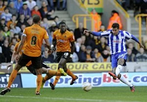 Wolves vs SWFC September 29th 2012 Collection: Wolverhampton Wanderers v Sheffield Wednesday... Owls jay Bothroyds fires in a shot